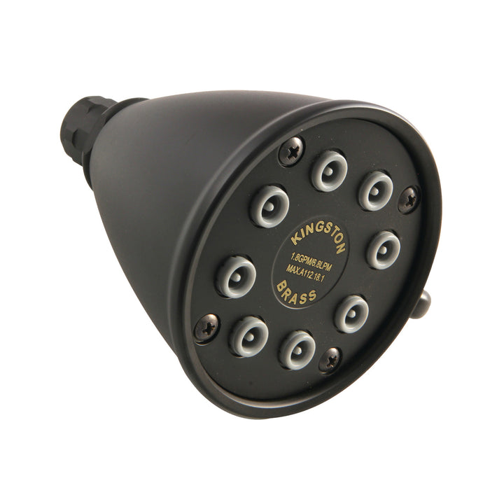Kingston Brass K139A0MB Victorian 3-5/8" Round Adjustable Jet Spray Brass Shower Head, Matte Black