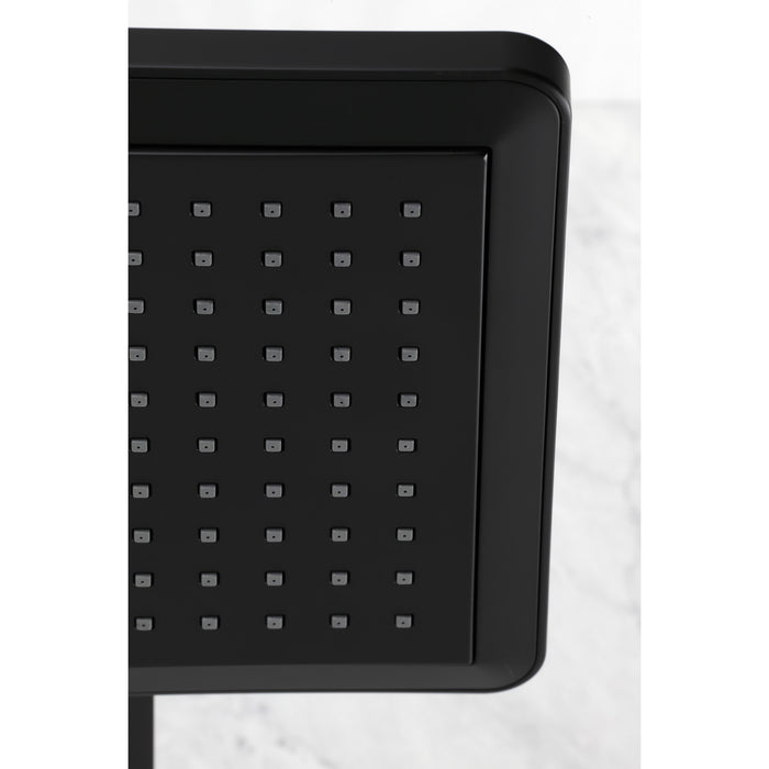 Kingston Brass K250A0CK Claremont 9-5/8" Square Raindrop ABS Shower Head with 15-3/4" Shower Arm, Matte Black