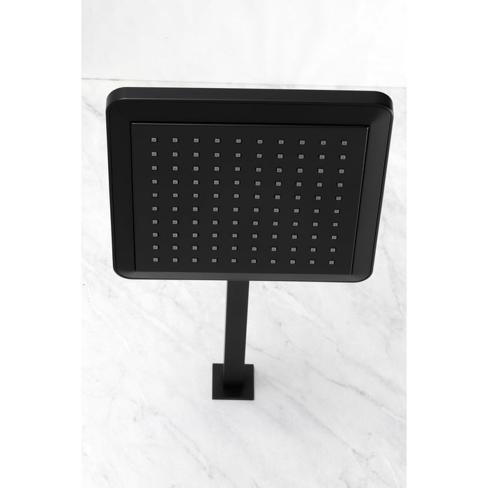 Kingston Brass K250A0CK Claremont 9-5/8" Square Raindrop ABS Shower Head with 15-3/4" Shower Arm, Matte Black