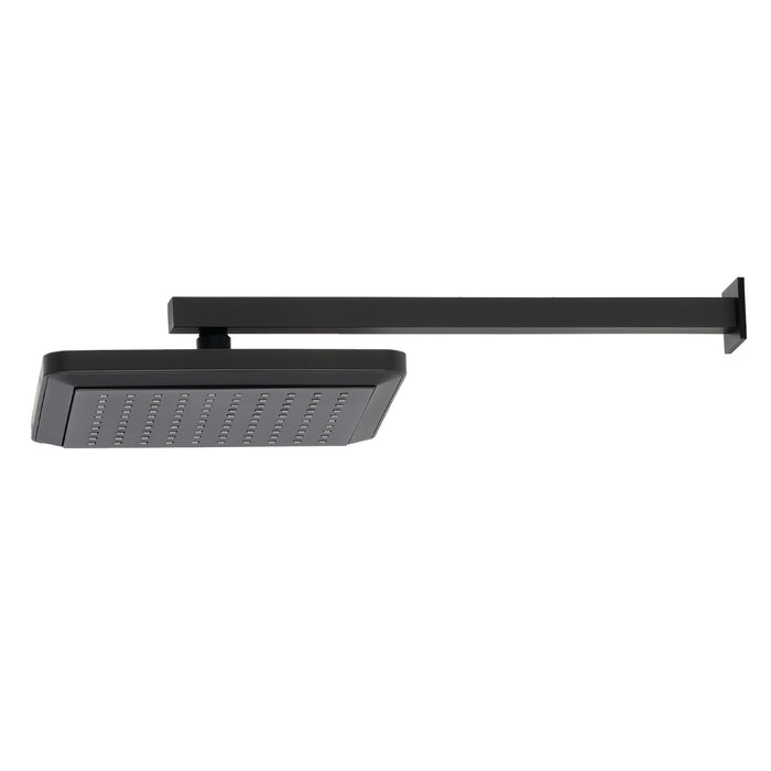 Kingston Brass K250A0CK Claremont 9-5/8" Square Raindrop ABS Shower Head with 15-3/4" Shower Arm, Matte Black