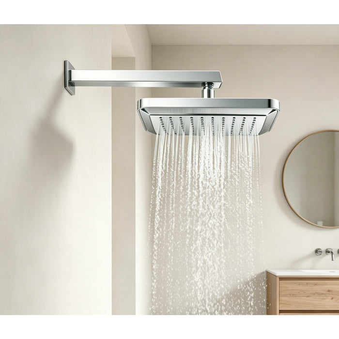 Kingston Brass K250A1 Claremont 9-5/8" Square Rainfall ABS Shower Head, Polished Chrome