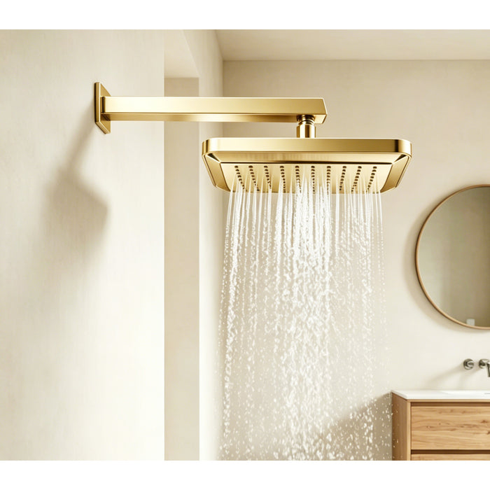 Kingston Brass K250A2 Claremont 9-5/8" Square Rainfall ABS Shower Head, Polished Brass