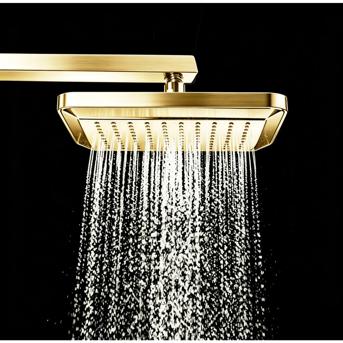 Kingston Brass K250A2 Claremont 9-5/8" Square Rainfall ABS Shower Head, Polished Brass