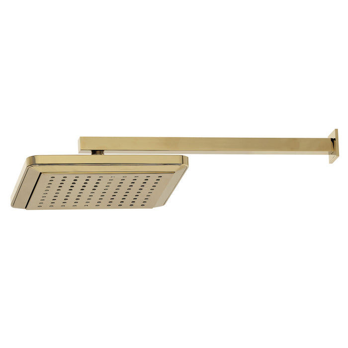 Kingston Brass K250A2CK Claremont 9-5/8" Square Raindrop ABS Shower Head with 15-3/4" Shower Arm, Polished Brass