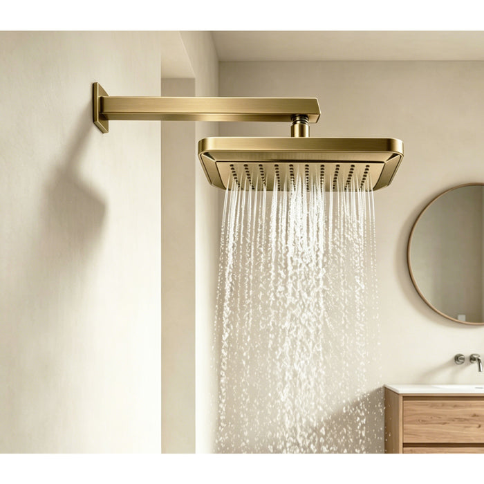 Kingston Brass K250A3 Claremont 9-5/8" Square Rainfall ABS Shower Head, Antique Brass