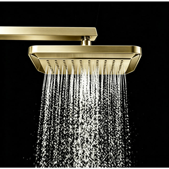 Kingston Brass K250A3 Claremont 9-5/8" Square Rainfall ABS Shower Head, Antique Brass