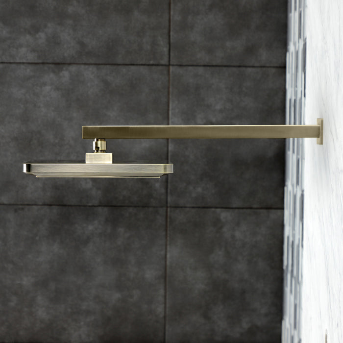 Kingston Brass K250A3CK Claremont 9-5/8" Square Raindrop ABS Shower Head with 15-3/4" Shower Arm, Antique Brass