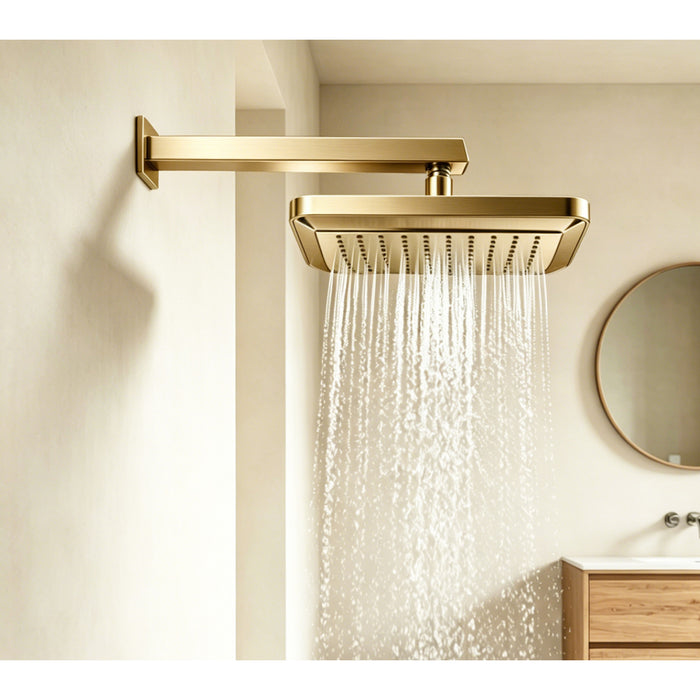 Kingston Brass K250A7 Claremont 9-5/8" Square Rainfall ABS Shower Head, Brushed Brass