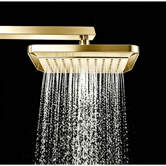 Kingston Brass K250A7 Claremont 9-5/8" Square Rainfall ABS Shower Head, Brushed Brass