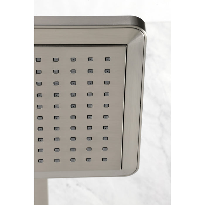 Kingston Brass K250A8CK Claremont 9-5/8" Square Raindrop ABS Shower Head with 15-3/4" Shower Arm, Brushed Nickel