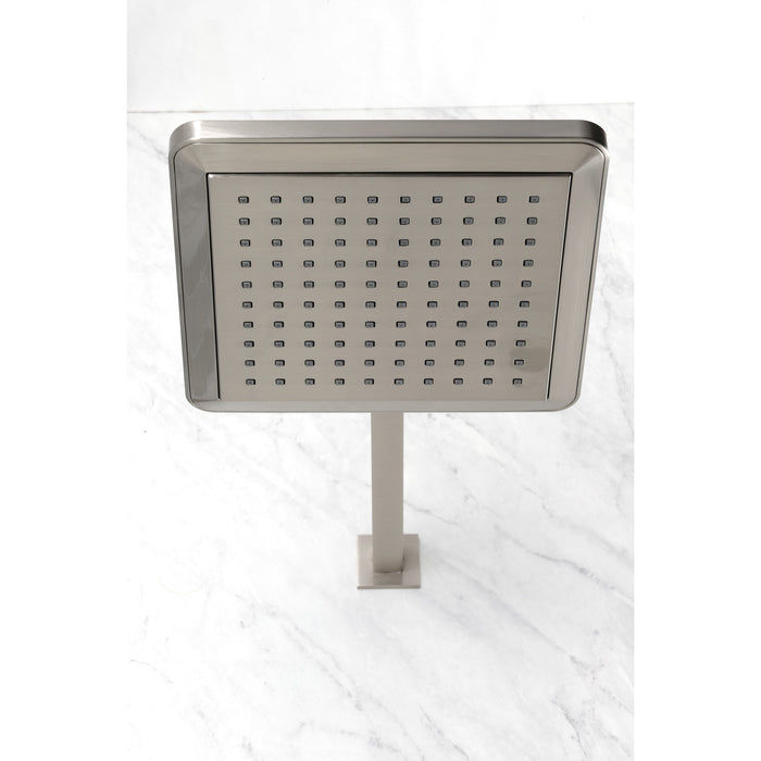 Kingston Brass K250A8CK Claremont 9-5/8" Square Raindrop ABS Shower Head with 15-3/4" Shower Arm, Brushed Nickel