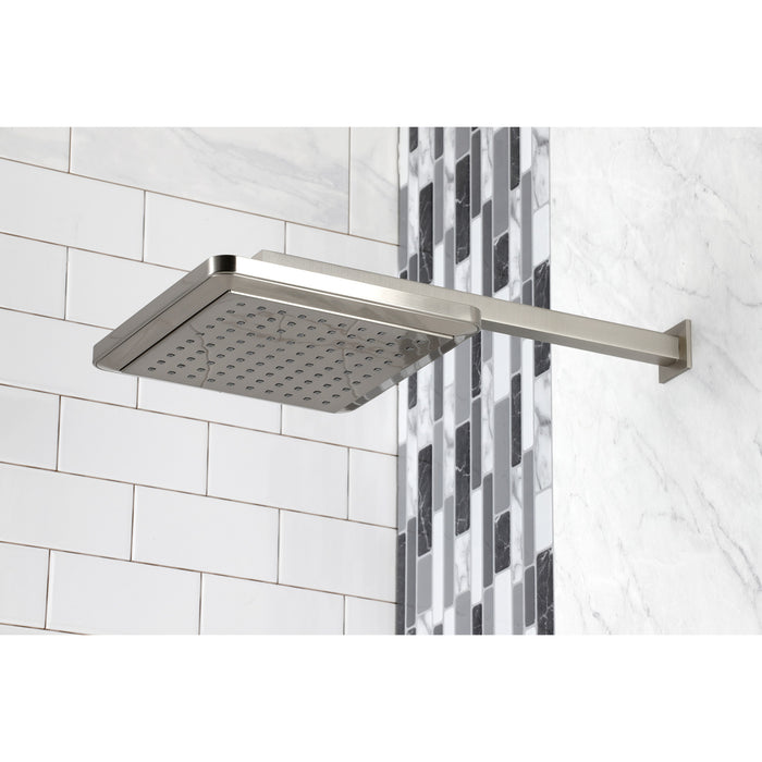 Kingston Brass K250A8CK Claremont 9-5/8" Square Raindrop ABS Shower Head with 15-3/4" Shower Arm, Brushed Nickel