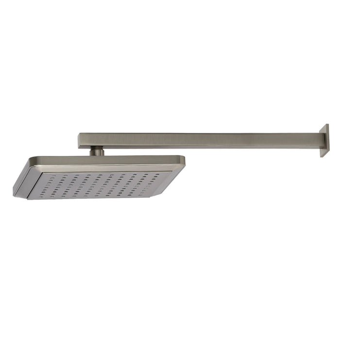 Kingston Brass K250A8CK Claremont 9-5/8" Square Raindrop ABS Shower Head with 15-3/4" Shower Arm, Brushed Nickel