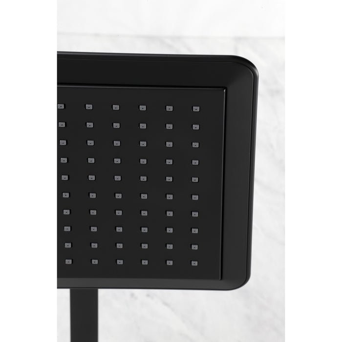 Kingston Brass K251A0CK Claremont 9-5/8" Square Raindrop ABS Shower Head with 15-3/4" Shower Arm, Matte Black