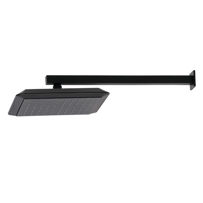 Kingston Brass K251A0CK Claremont 9-5/8" Square Raindrop ABS Shower Head with 15-3/4" Shower Arm, Matte Black