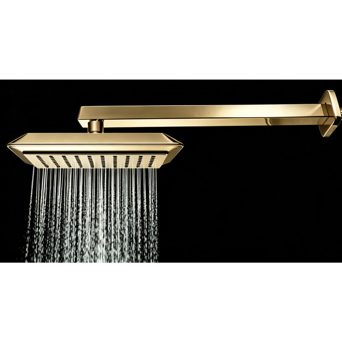 Kingston Brass K251A2 Claremont 9-5/8" Square Rainfall ABS Shower Head, Polished Brass