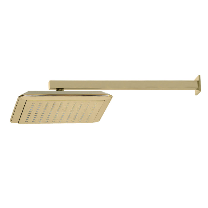 Kingston Brass K251A2CK Claremont 9-5/8" Square Raindrop ABS Shower Head with 15-3/4" Shower Arm, Polished Brass