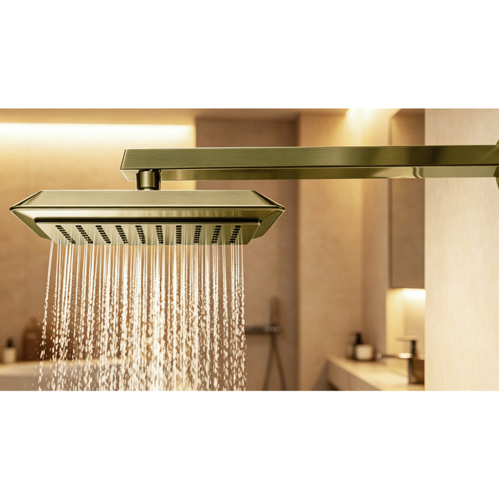 Kingston Brass K251A3 Claremont 9-5/8" Square Rainfall ABS Shower Head, Antique Brass