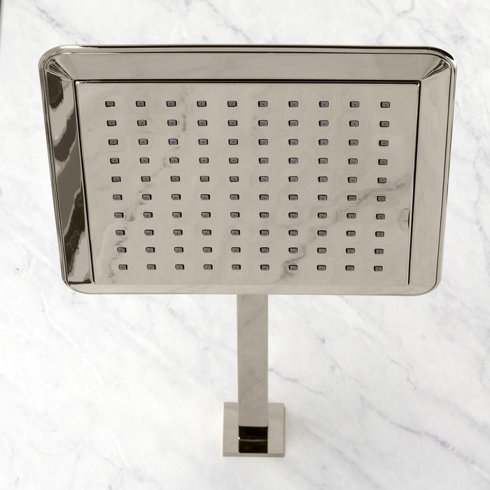 Kingston Brass K251A6CK Claremont 9-5/8" Square Raindrop ABS Shower Head with 15-3/4" Shower Arm, Polished Nickel