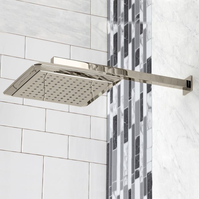 Kingston Brass K251A6CK Claremont 9-5/8" Square Raindrop ABS Shower Head with 15-3/4" Shower Arm, Polished Nickel