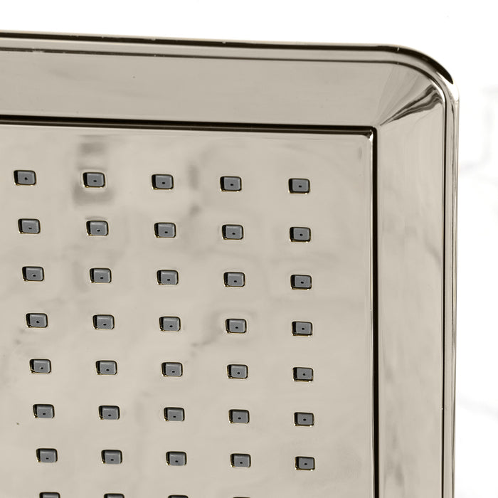 Kingston Brass K251A6CK Claremont 9-5/8" Square Raindrop ABS Shower Head with 15-3/4" Shower Arm, Polished Nickel