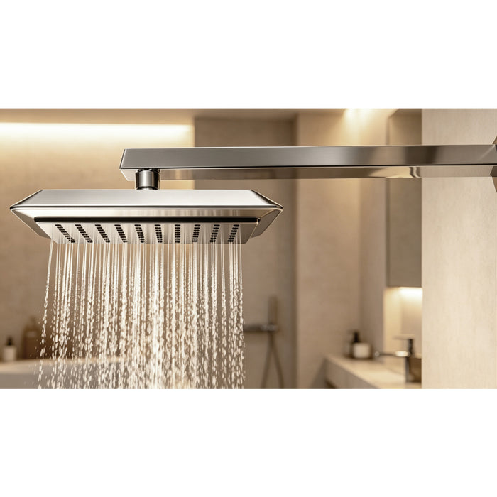 Kingston Brass K251A8 Claremont 9-5/8" Square Rainfall ABS Shower Head, Brushed Nickel