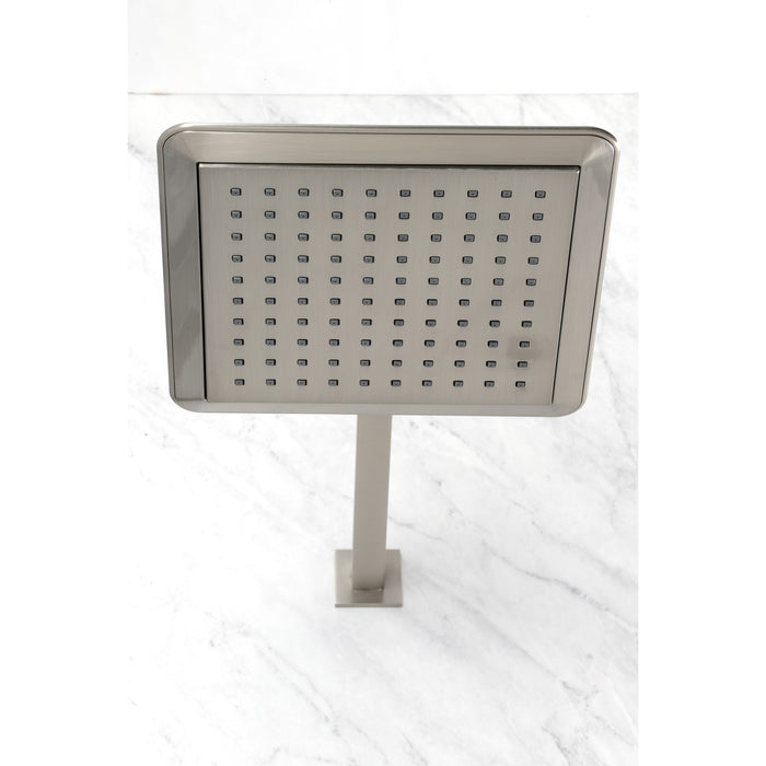 Kingston Brass K251A8CK Claremont 9-5/8" Square Raindrop ABS Shower Head with 15-3/4" Shower Arm, Brushed Nickel