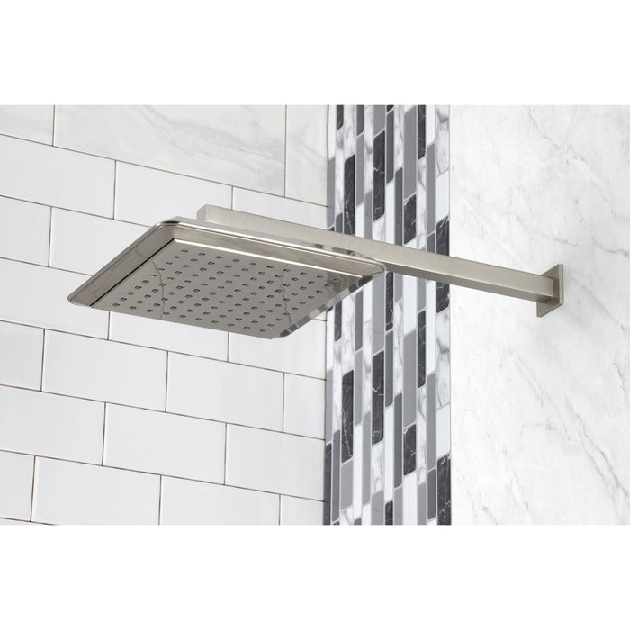 Kingston Brass K251A8CK Claremont 9-5/8" Square Raindrop ABS Shower Head with 15-3/4" Shower Arm, Brushed Nickel