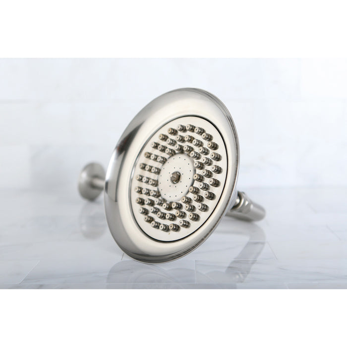 Kingston Brass K306C8CK Vintage 6" Round Raindrop Brass Shower Head with 12" Shower Arm, Brushed Nickel