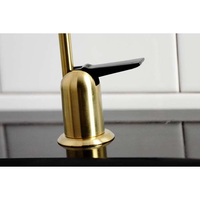 Kingston Brass K6197 Americana Single-Handle Water Filtration Faucet, Brushed Brass