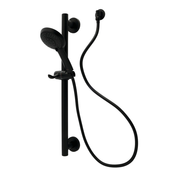 Kingston Brass KAK1540E Made to Match Shower System with 24" Slide/Grab Bar and Hand Shower, Matte Black
