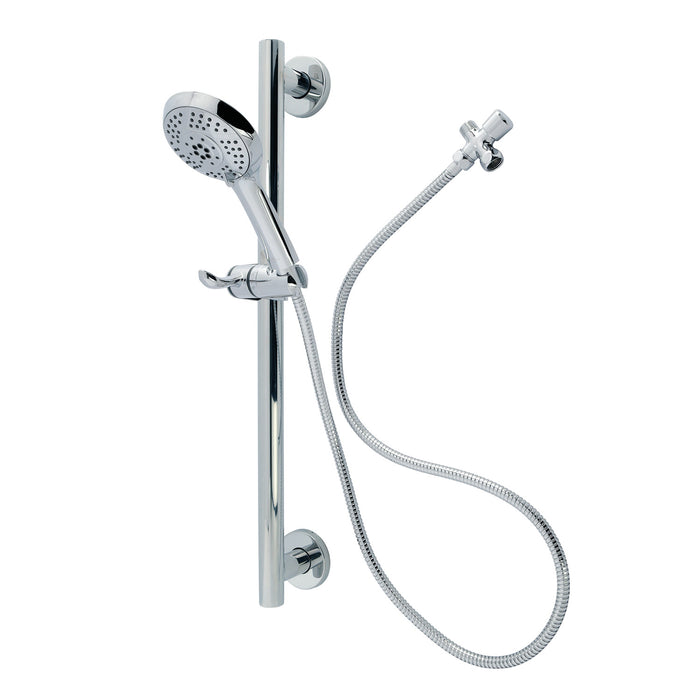 Kingston Brass KAK1541D Made to Match Shower System with 24" Slide/Grab Bar and Hand Shower, Polished Chrome