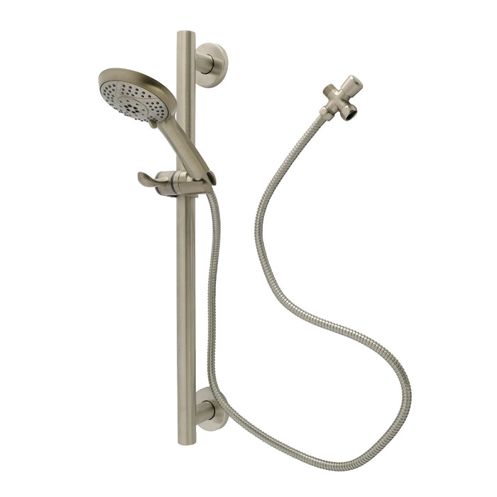 Kingston Brass KAK1548D Made to Match Shower System with 24" Slide/Grab Bar and Hand Shower, Brushed Nickel