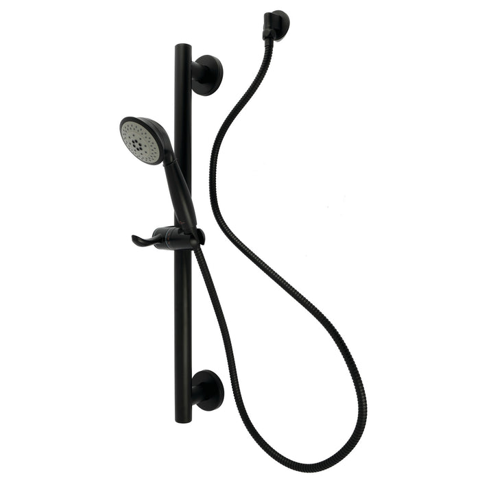 Kingston Brass KAK2520E Made to Match Shower System with 24" Slide/Grab Bar and Hand Shower, Matte Black