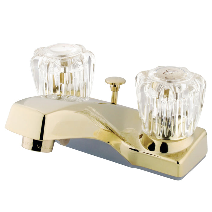 Kingston Brass KB102B Columbia Double-Handle 4" Centerset Bathroom Faucet with Brass Pop-Up, Polished Brass