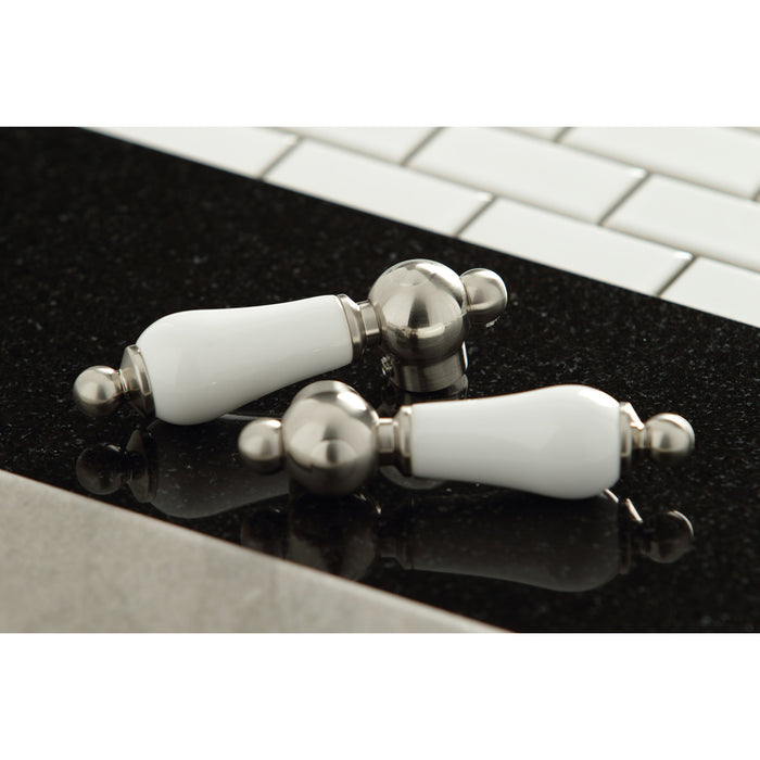 Kingston Brass KB1498PL Heritage Double-Handle 4" Centerset Bar Faucet, Brushed Nickel