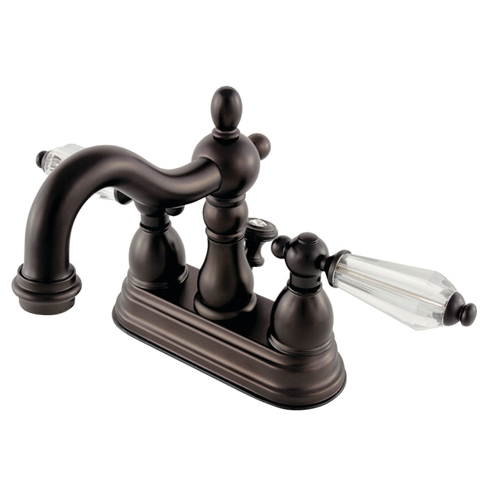 Kingston Brass KB1605WLL Wilshire Double-Handle 4" Centerset Bathroom Faucet with Pop-Up Drain, Oil Rubbed Bronze