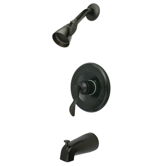 Kingston Brass KB1635DFL NuFrench Single-Handle Pressure Balanced Tub and Shower Faucet, Oil Rubbed Bronze
