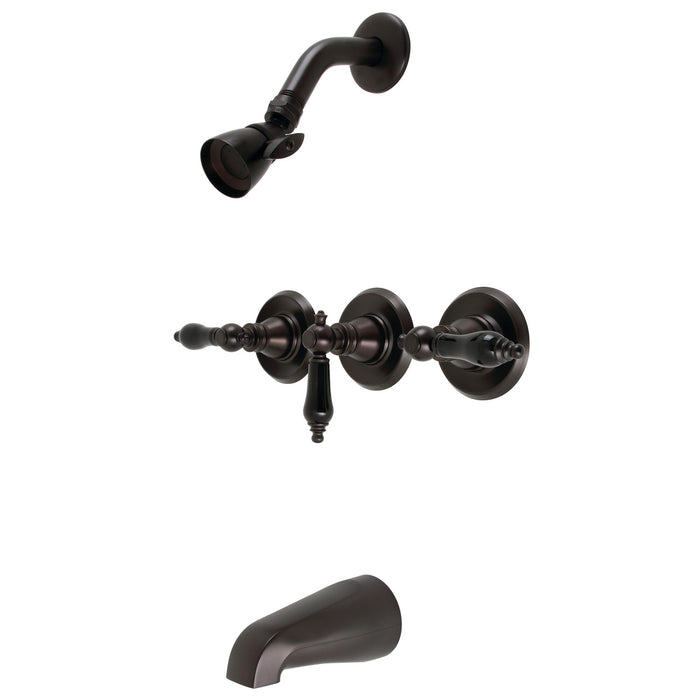 Kingston Brass KB235AKL Duchess Triple-Handle Tub and Shower Faucet, Oil Rubbed Bronze