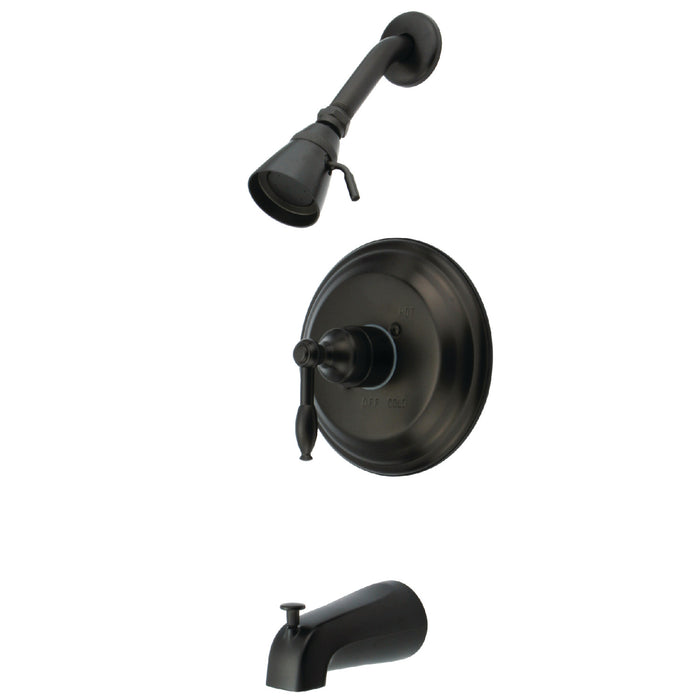 Kingston Brass KB2635KL Naples Single-Handle Pressure Balanced Tub and Shower Faucet, Oil Rubbed Bronze