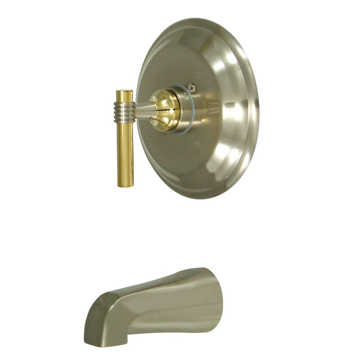 Kingston Brass KB2639MLTO Milano Single-Handle Pressure Balanced Tub Faucet, Brushed Nickel/Polished Brass