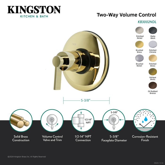 Kingston Brass KB3005NDL NuvoFusion Two-Way Volume Control, Oil Rubbed Bronze