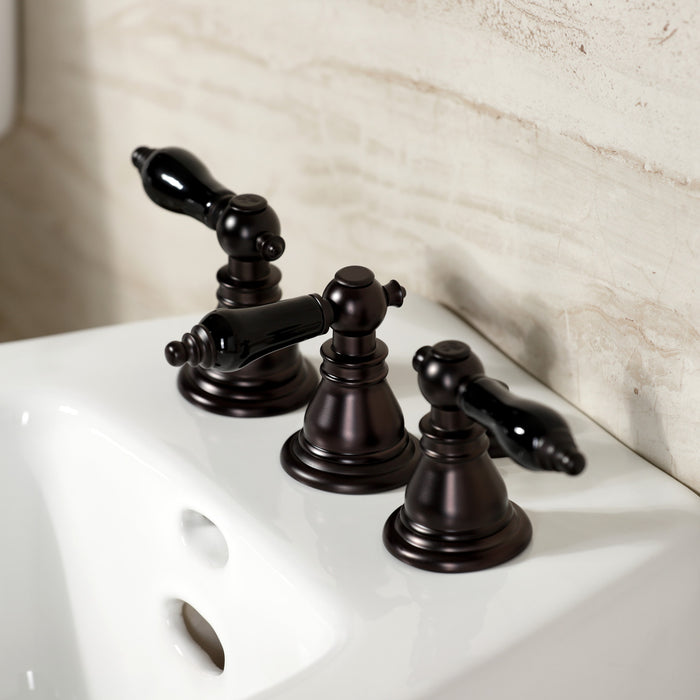 Kingston Brass KB325AKL Duchess Three-Handle Bidet Faucet with Brass Pop-Up, Oil Rubbed Bronze