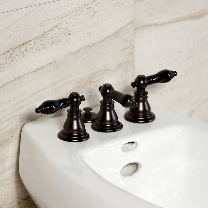 Kingston Brass KB325AKL Duchess Three-Handle Bidet Faucet with Brass Pop-Up, Oil Rubbed Bronze