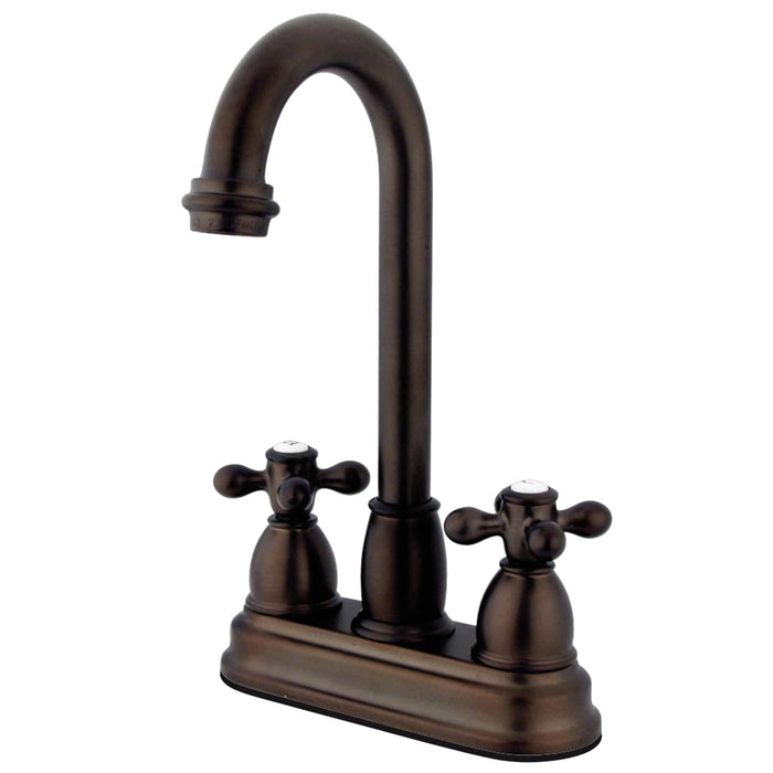 Kingston Brass KB3495AX Restoration Double-Handle 4" Centerset Bar Faucet, Oil Rubbed Bronze