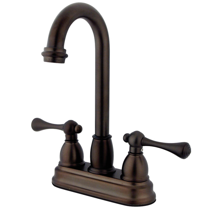 Kingston Brass KB3495BL Vintage Double-Handle 4" Centerset Bar Faucet, Oil Rubbed Bronze