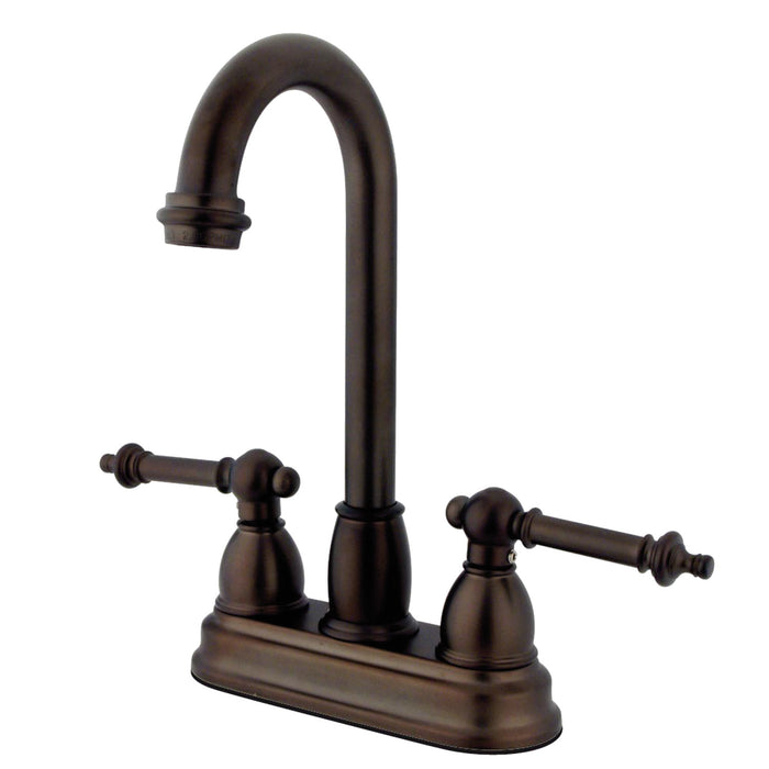 Kingston Brass KB3495TL Tremont Double-Handle 4" Centerset Bar Faucet, Oil Rubbed Bronze