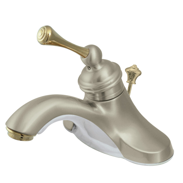 Kingston Brass KB3549BL 4 in. Centerset Bathroom Faucet, Brushed Nickel/Polished Brass