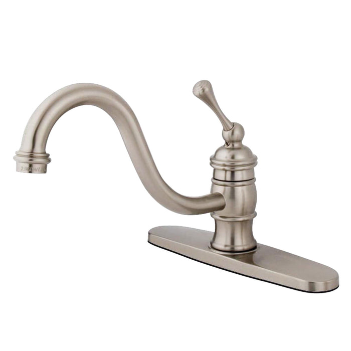Kingston KB3578BLLS Restoration Single-Handle Kitchen Faucet, Brushed Nickel