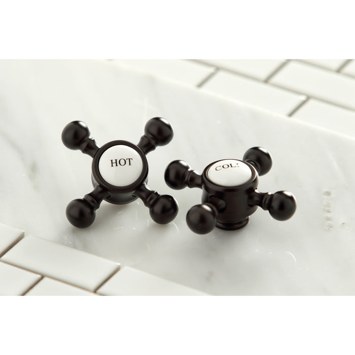 Kingston Brass KB3615BX Vintage Double-Handle 4" Centerset Bathroom Faucet with Pop-Up Drain, Oil Rubbed Bronze
